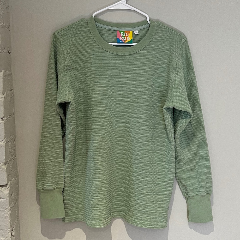 Big Bud Press Light Green Thermal Long Sleeve Top